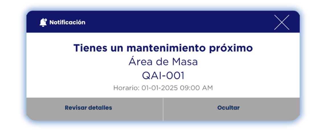 Notificación de mantenimiento
